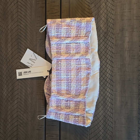 NWT Zara Tweed Corset Cropped Top - Picture 3 of 7